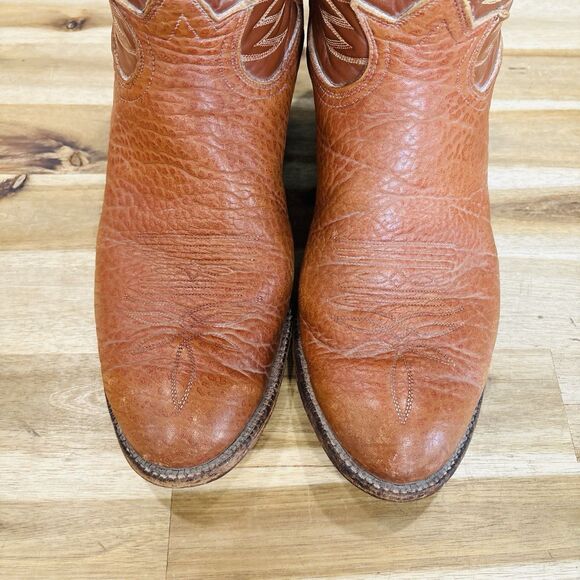 Tony Lama Vintage Brown Leather Cowboy Western Boots Tall Size 11 D Style 6327 - Picture 3 of 12